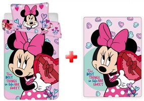 Disney Minnie Sweets gyerek ágyneműhuzat és polár takaró szett