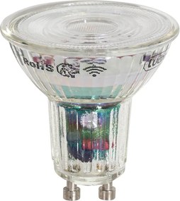 5 darabos intelligens GU10 50 mm-es LED izzókészlet, átlátszó, 4,8 W, 400 lm, 1800-6500 K