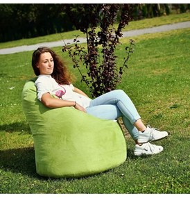 EMI Körte alakú zöld színű velúr babzsákfotel