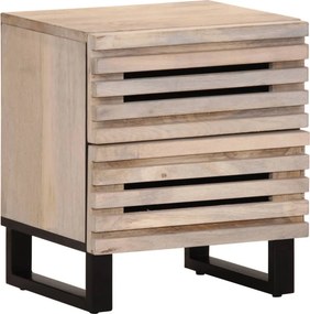 vidaXL fehérített tömör mangófa éjjeliszekrény 40 x 34 x 46 cm