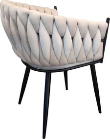 Étkezőszék, világosbézs Velvet szövet/fekete, BLER