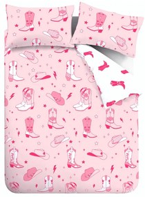Rózsaszín kétszemélyes-hosszabbított ágyneműhuzat 230x220 cm Cowgirl Boot – Sassy B