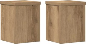 vidaXL 2 db kézműves tölgy szerelt fa növénytartó állvány 15x15x20 cm