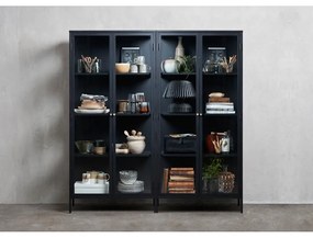 Fekete fém tálalószekrény 90x190 cm Carmel – Unique Furniture