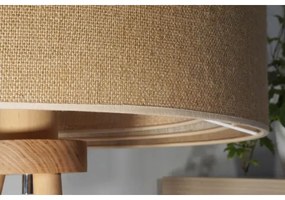 Duolla - Asztali lámpa YUTE TRIO 1xE27/15W/230V átm. 25 cm barna/szürke/bézs