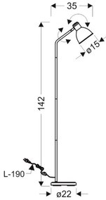 Állólámpa ZUMBA 1xE27/40W/230V fehér/fekete
