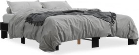 vidaXL fekete szerelt fa és fém ágykeret 150 x 200 cm