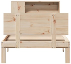 tömör fenyőfa könyvespolcos ágy matrac nélkül 75 x 190 cm