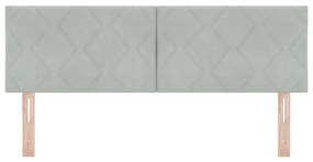 LED Fejtámla Gyémánt Blokk Design Világosszürke 144 cm Velvet