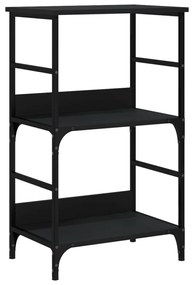 fekete szerelt fa könyvespolc 50 x 33 x 82 cm
