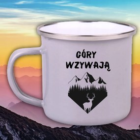 Zománcozott Acél Bögre Vicces Ajándék Hegyek Hívogatnak