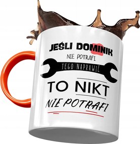 Narancssárga bögre Dominik Kollégáknak Ajándék Nyomtatott Fotóval