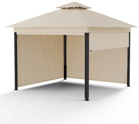 Grandezza Cortina kerti pavilon 3x3 m, időjárásálló, porfestett, oldalsó redőnyök