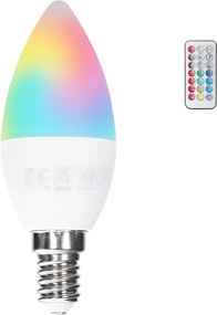 LED C37 izzó - E14 - 4,8 W - RGB + 3000 K - 420 lm