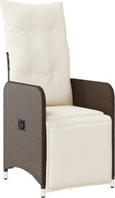 vidaXL barna polyrattan dönthető kerti szék párnákkal