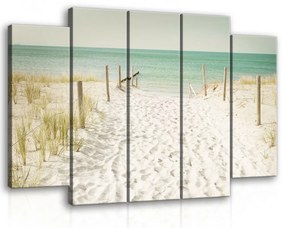 Vászonkép, 5 darabos Homokos tengerpart 150x100 cm méretben