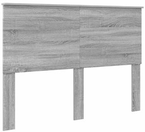 vidaXL Ágykeret fejtámlával Szürke Sonoma 150 x 200 cm Tömör fenyőfa