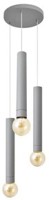 Csillár zsinóron TUBA 3xE27/15W/230V szürke