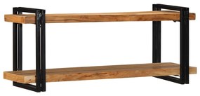 fali polc 110x33x45 cm tömör fa akácfa