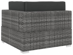 vidaXL 1 db szürke polyrattan moduláris sarokfotel párnákkal