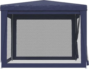 Kék HDPE rendezvénysátor 4 hálós oldalfallal 3x3 m