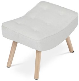 Skandináv Stílusú Fotel Fehér Bouclé Szövettel. AK-309P