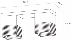 Lucide 21123/02/02 - Mennyezeti lámpa RENATE 2xE27/40W/230V arany/fekete