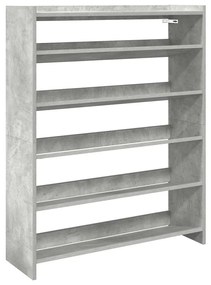 betonszürke szerelt fa cipőtartó 80x25x100 cm