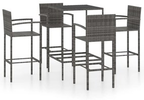 vidaXL 5 darabos szürke polyrattan kerti bárszett