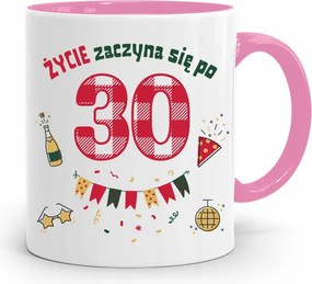 Születésnapra 30 30. 30-as Bögre Rózsaszín Ajándék fényképes nyomattal