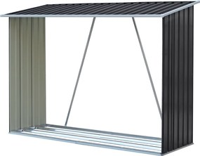 Tűzifa tároló, antracit/fehér, 217x82x154 cm, DARYL TYP 2