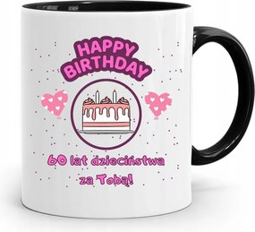 Születésnapra 60 60-es 60-as Bögre Fekete Ajándék fényképes nyomattal