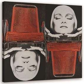 Gario Vászonkép Egy no arca és egy szék - Lili Chartrand Méret: 30 x 30 cm