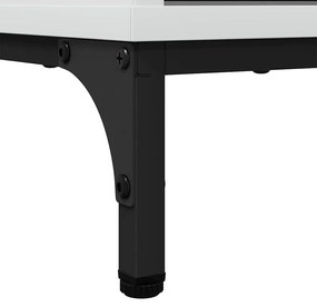 Széf Magasfényű fehér 69.5 x 33 x 82 cm Faanyag