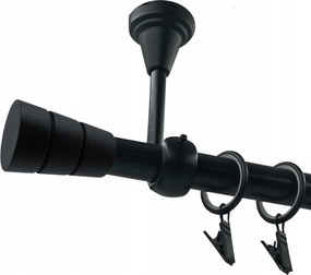 Mennyezeti Függönykarnis szimpla fém 19 mm Fekete Matt 280 cm Basic henger