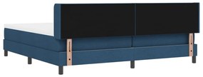 Boxspring ágy matraccal, kék színben, 200cm x 200cm, szövet.