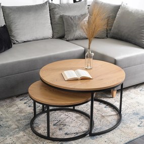 Dohányzóasztal szett DELIA MAX tölgy arany