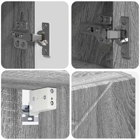 Fürdőszobai tükörszekrény Szürke sonoma 80 x 17 x 55 cm Faanyag