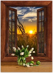 Poszterek 50x70 Naplemente a füvek között