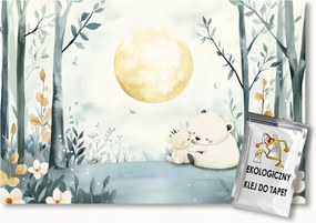 Fotótapéta Flizelina Gyerekek Erdő Fák Virágok Nap Mackók 250x175 ragasztó