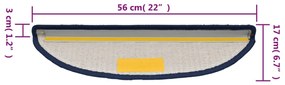15 db kék félkör alakú lépcsőszőnyeg 56 x 17 x 3 cm