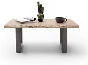 CARTAGENA dohányzó asztal akácfa 110x70cm - U alakú antikolt lábbal - Natúr