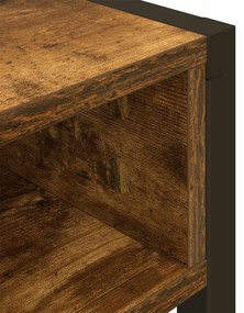 vidaXL Asztal tárolóval Füstös tölgy 100 x 50 x 75 cm Faanyag