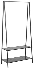 Fekete ruhatartó állvány kőrisfa dekorral Seaford – Actona