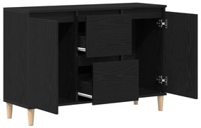 Fekete tölgy oldalszekrény 101x35x60 cm Műszaki fa