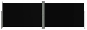 fekete behúzható oldalsó napellenző 200 x 600 cm