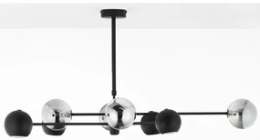 Jupiter 1975 - Csillár rúdon MOKA 4xGU10/10W/230V + 4xG9/10W/230V fekete/króm