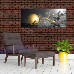 Okker gömbök képe (120x50 cm)