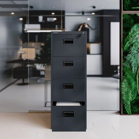 Fém irattartó szekrény, 4 fiókos SARA V4, 460 x 1320 x 620 mm, antracit