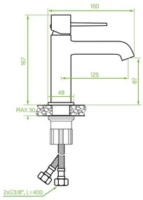 Laveo Pola, mosogató csaptelep h-167, króm, LAV-BAP_022D